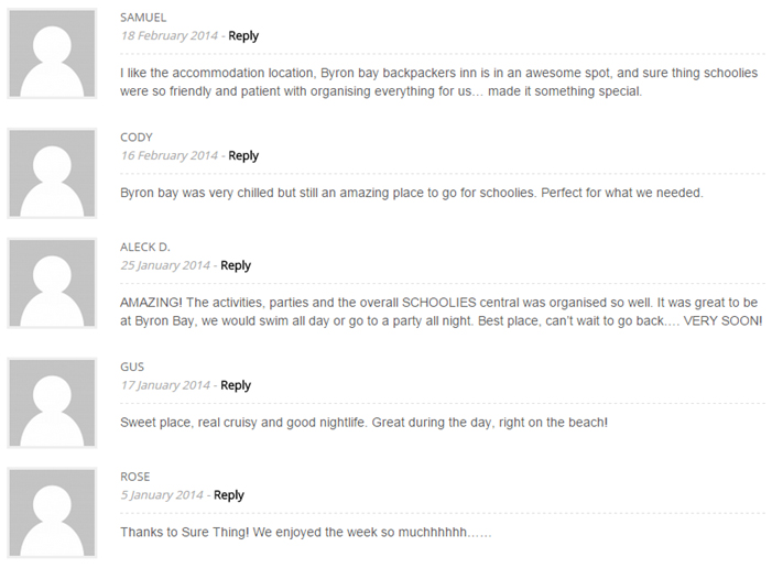 Byron Bay Schoolies Feedback Byron Bay Schoolies Feedback